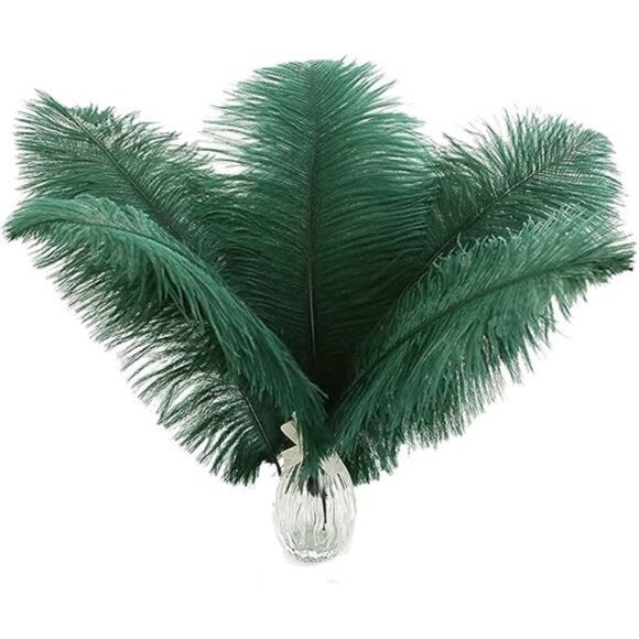 Ballinger Blackish Green Ostrich Feathers Bulk- 24pcs 10-12inch for Wedding - Picture 7 of 7